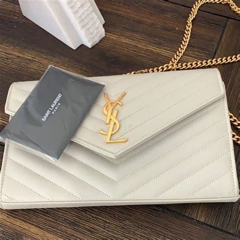 ysl handbag white|YSL white clutch bag.